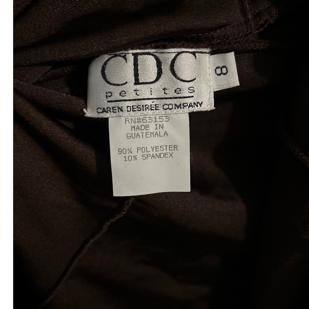 CDC‎ Petites Caren Desiree Company Soft Brown Velour Animal Print Dress Size 8 - Picture 3 of 4